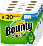 BOUNTY QUICK SIZE WHITE PAPER TOWELS PACK OF 8