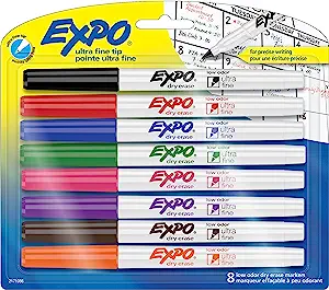 EXPO LOW ODOR DRY ERASE WHITEBOARD MARKERS