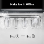 Silonn Ice Makers Countertop, 9 Cubes Ready in 6 Mins, 26lbs in 24Hrs