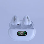 True wireless Bluetooth earbuds in white with LED charging case for battery monitoring