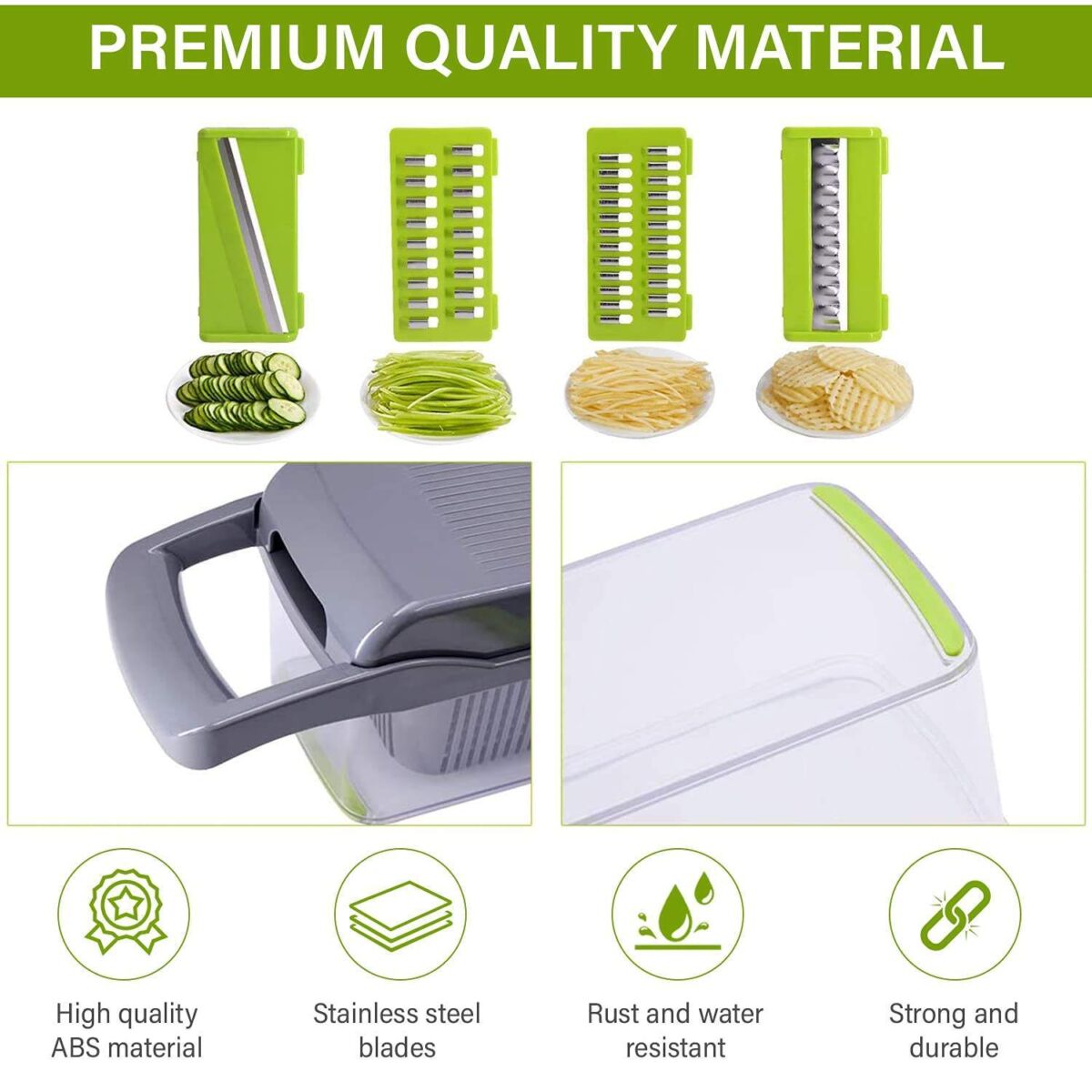 High-quality ABS material vegetable chopper with rust-resistant stainless steel blades for slicing and dicing