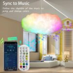 Cloud light with music sync and remote control, featuring dynamic RGB color changes