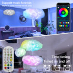 Smart cloud light with music sync, remote control, and timer function for home decor"